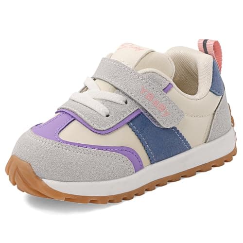 Image of MK MATT KEELY Baby Boys Girls First Walking Shoes Toddlers Slip On Trainers Outdoor Pre Walker Shoes,Purple,Size 7 UK Child