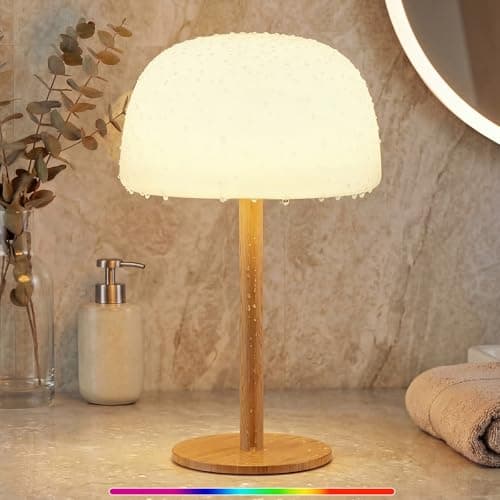 Image of Waterproof Shower Lamp Cordless Lamp - 7500mAh Rechargeable Table Lamp, Bathroom Lamp, RGB 15 Colors & 3 Color Temperature Touch Dimmable, Battery Lamp for Inside Shower, Bathtub, Kitchen, Outdoor