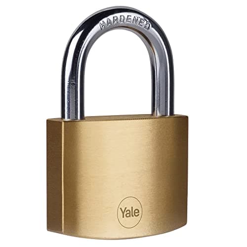 Image of Yale - Y110B/50/126/1 Standard Security 50mm Brass Padlock - Open Hardened Steel Shackle - 3 Keys