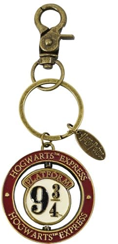 Image of GWCC Licensed Harry Potter House Spinner Keyrings, Platform 9 3/4 and Hedwig Spinner Keychain, Harree Birthday and Hedwig Keyrings, 8 Styles (Platform 93/4 Spinner)