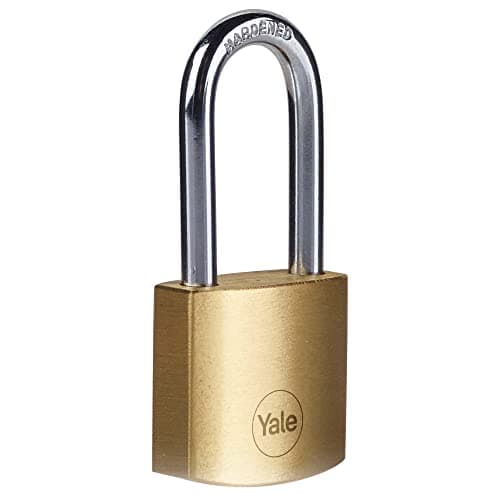 Image of Yale Y110B/25/125/1B - Standard Protection - Brass Padlock 25mm - Long Shackle - Steel Shackle - 3 Keys