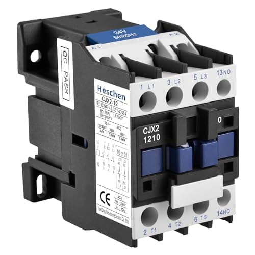 Image of Heschen AC Contactor, CJX2-1210, 50/60Hz Coil, 3P, 3 Pole, Normally Open, Ie 12A, Ue 380V (AC 24V)