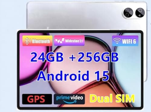 Image of TANYIMING Android Tablet 10.1" inch, 4G LTE Dual SIM, 24GB RAM 256GB Storage,Supports extend 1TB, IPS Touchscreen,Dual Camera, WiFi/WLAN/Bluetooth/GPS,TYD-109pro Silver