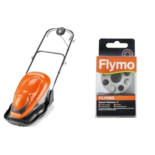Image of Flymo EasiGlide 360 Hover Collect Lawn Mower - 1800W Motor, 36cm Cutting Width & FLY093 x3 Space Washers for SimpliGlide and EasiGlide Lawnmowers - 529363290, Light Grey