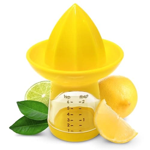 Image of Joie FreshPress Citrus Juicer, Manual Lemon and Lime Squeezer, Yellow, 1 count