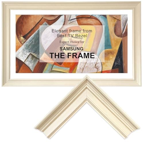 Image of Samsung The Frame TV Bezel/Mounts Modern White,Compatible ONLY with Samsung The Frame TV 43"(Fits 2021-2026 models, model codes:43LS03A/B/C/D/FA/FW) (Ivory White, 43-LS03)