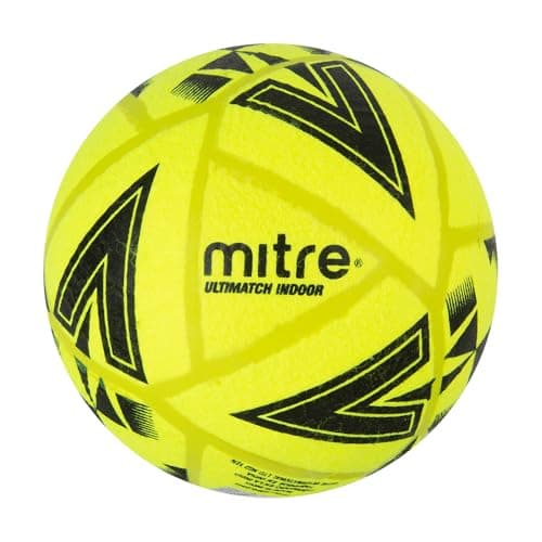 Image of Mitre Ultimatch Indoor Football, Shape Retention, Ball, Yellow/Black, 4
