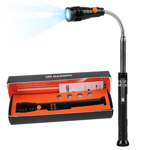 Image of Telescopic Magnetic Pickup Tool with LED Light, Extendable Strong Magnetic Stick, Heavy Duty Retriever for Pick Up Nuts, Bolts, Screws, Garage, Home DIY & Car Repair, Ideal Gift for Men Him Dad