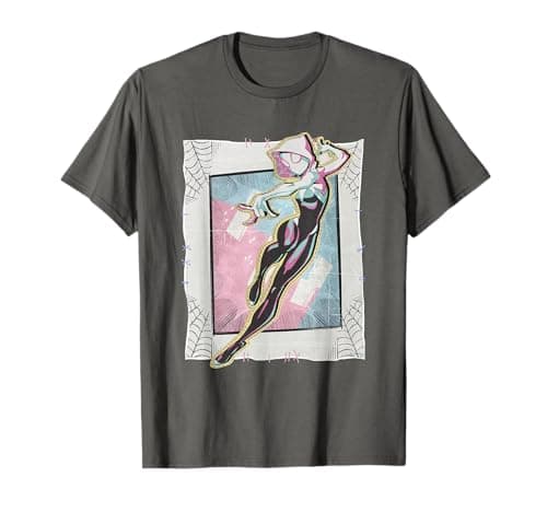 Image of Marvel Spider-Gwen Ghost-Spider Webbed & Stitched Scrapbook T-Shirt
