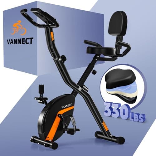 Image of 2026 New Exercise Bike Foldable with 16 Levels Magnetic Resistance, Folding Cycling Bike with LCD Display & Heart Rate Sensor, Oversized Saddle with Backrest, Foldable Fitness Bicycle For Home Gym