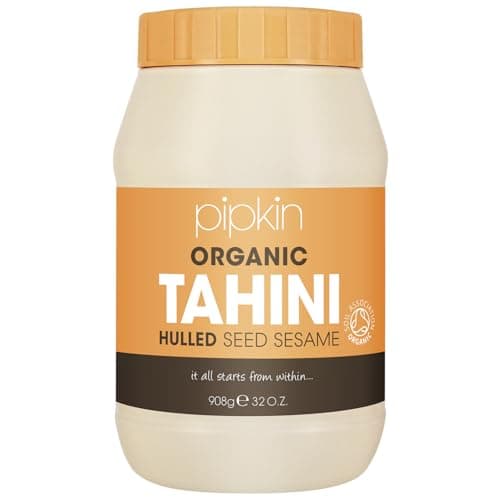 Image of Pipkin 100% Organic Tahini Paste 908g – Roasted and pressed Ethiopian Sesame Seeds - All Natural, Kosher, Vegan, Non-GMO