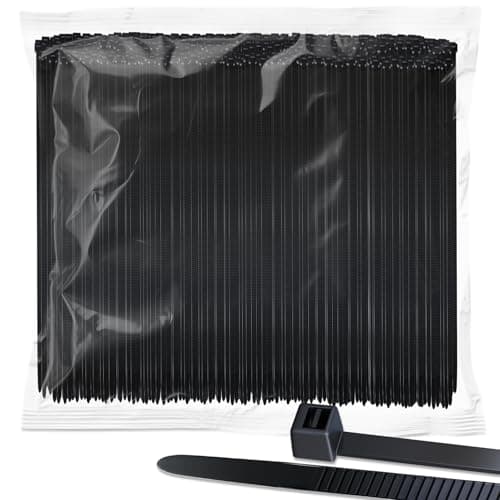 Image of ZENIX Cable Ties, Black, 4.8 mm × 200 mm, Pack of 1,100: UV-Resistant, Extra-Long Cable Ties, Black. 28 kg Tensile Strength.Suitable for Indoor and Outdoor use, as Well as in the Home and Office.