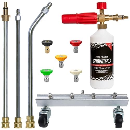 Image of Pro-Kleen Chassis Underbody Undercarriage Cleaner and Snow Foam Lance Compatible with Nilfisk Pressure Washers with 5 Spray Jet Adaptors
