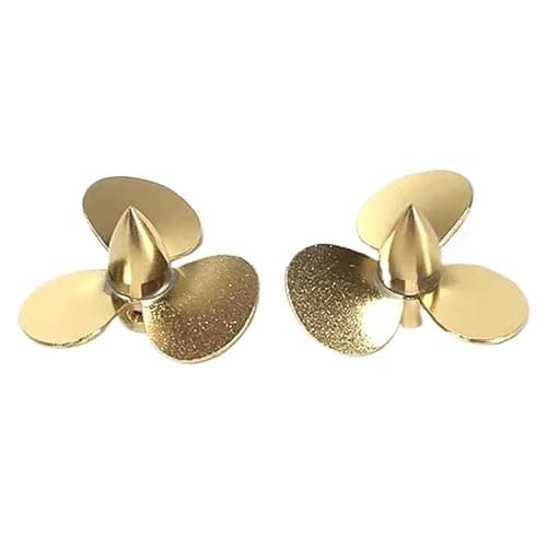 Image of 25mm Asymmetric Brass Left/Right Hand Propeller Pair for RC Boats, M3 Shaft Hole (2PC)