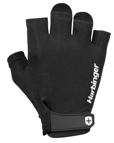 Image of Harbinger Power 2.0 Weightlifting Gloves-Comfortable, Lightweight and Breathable,Adjustable Fit with Hook and Hoop Wrist Enclosure,Perfect For Beginners and Moderate Workouts,X-Large,Black