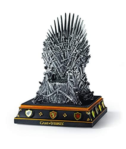 Image of The Noble Collection Game Of Thrones Iron Throne Bookend - 7.5in (28cm) Hand Painted Bookend Stand - Game Of Thrones TV Show Props Replicas Gifts, Silver, One Size, NN0071