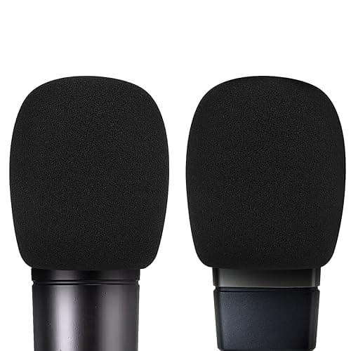 Image of Musiin Microphone Foam Windscreen Compatible with AKG P120, P220, P420, P820, C3000, C414 XLS, C414 XLII Microphone Antipop Foam Cover, Sponge Foam Filter, Mic Wind Cover (Black) 2 Pack