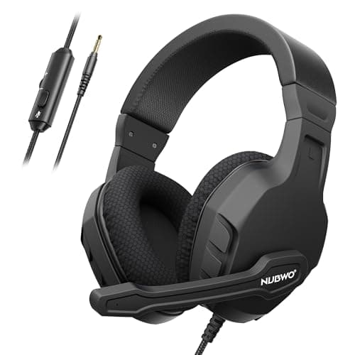 Image of NUBWO U3 3.5mm Gaming Headset for PC, PS4, PS5, Laptop, Xbox One, Mac, iPad, NS Games, Computer Game Gamer Over Ear Flexible Microphone Volume Control with Mic - Black