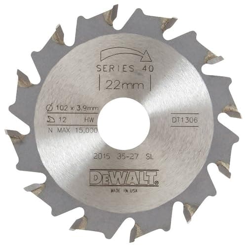 Image of Dewalt DT1306-QZ 102 x 22 x 12mm Extreme Biscuit Jointer Blade Tooth