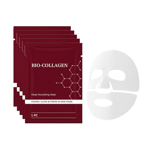 Image of Bio Collagen Face Mask, Anti Wrinkle Mask, Deep Hydration & Glass Skin, Reduce Fine Lines & Wrinkles, Slow-Release Formula, Overnight Lift Masks, Korean Skincare