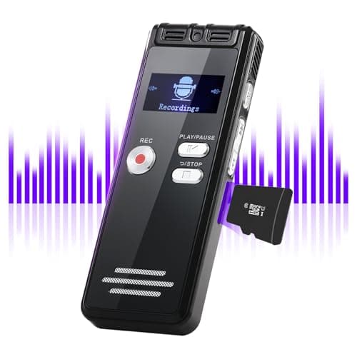 Image of ZIPCIDE Digital Voice Activated Recorder - 3072Kpbs HD Dual MIC Dictaphone with Noise Reduction, 4200 Hours Audio Recording for Interviews/Classes/Meetings (32GB)
