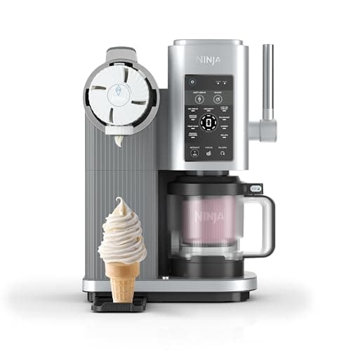 Image of Ninja CREAMi Scoop and Swirl Soft Serve and Ice Cream Maker with 2x Tubs, 13 Functions, Makes Ice Cream, Soft Serve, Gelato, Sorbet, Milkshakes and More, Mix-In Option, Platinum Silver, NC701UK
