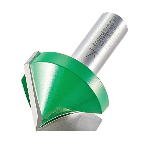 Image of Trend CraftPro Chamfer Router Cutter, 1/2 Inch Shank, 38mm Cut Diameter & 45 Degree V Groove, Tungsten Carbide Tipped, C045BX1/2TC