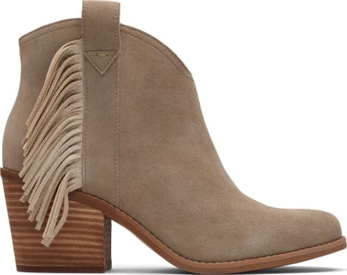 Image of TOMS Women's Constance Ankle Boot, Dune Suede/Fringe, 6 UK
