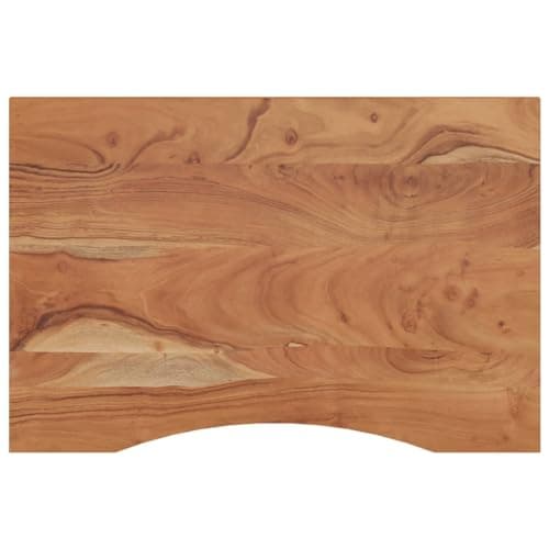 Image of vidaXL Solid Acacia Wood Rectangular Desk Top - Brown, Natural Finished Computer/Office/Dining Table Top 90x60x2.5 cm