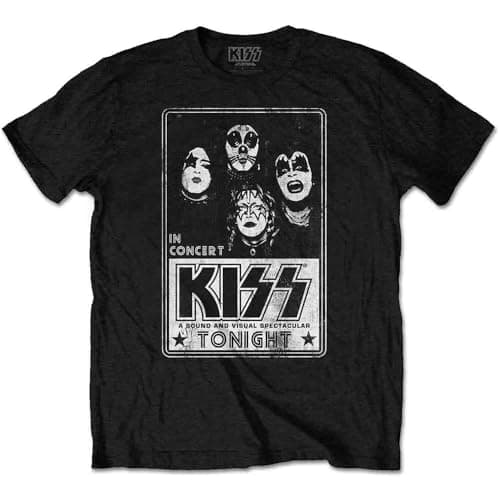Image of Kiss Tonight Official Tee T-Shirt Mens Unisex (Small) Black