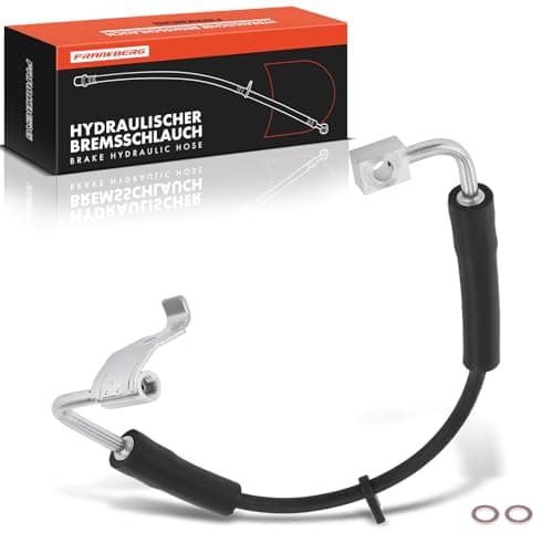 Image of Frankberg Brake Hose Brake Hydraulic Hose Front Axle Right Driver Side Compatible with Wrangler III JK 2.8L 3.6L 3.8L 2007-2017 Wrangler IV JL 3.6L 2017-2022 Replace# 52060044AH