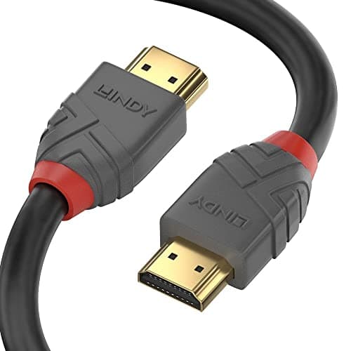 Image of LINDY 1m High Speed HDMI Cable, Anthra Line, Premium Design Ethernet, 4K 60Hz HDMI 2.0 18G 3D 1080p 120Hz 144Hz HDR ARC CEC ATC Tested TV OLED Monitor Xbox PS4 PS5 Blu-ray Soundbar, Black