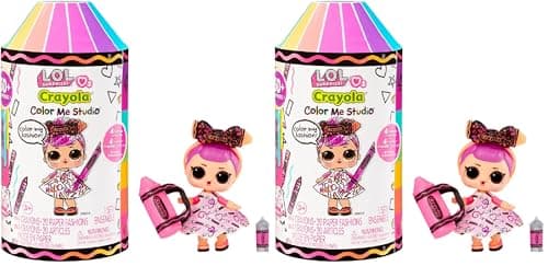 Image of L.O.L. Surprise! Loves CRAYOLA - Colour Me Studio with Collectible Tot - Over 30 Surprises including Doll, Paper Dresses and 4 Crayons - Art Studio Playset in Crayon Capsule Packaging - For Ages 3+