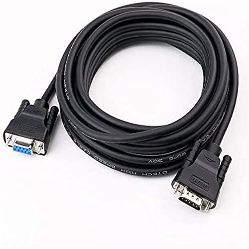 Image of DTECH DB9 RS232 Serial Cable Male to Female Port Extension Null Modem Cord Full Handshaking 7 Wire Crossover for Data Communication (3m, Black)