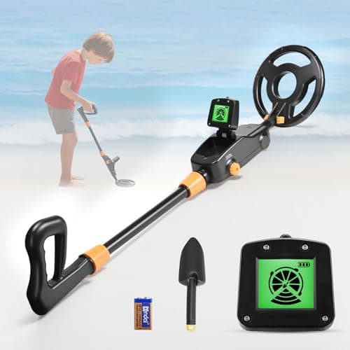 Image of Metal Detector Kids, Lightweight Childs metal detector with LCD Display and Waterproof Search Coil, High Sensitivity Metal Detector for Kids and Beginners to Treasure Seeking, with Shoval