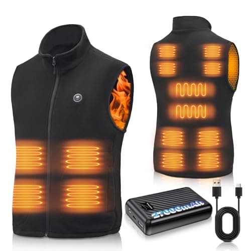 Image of LQIKARL Heated Gilet Vest for Men Women with 27000mAh Power Pack 14 Heating Zones, Electric Fleece Gilet Jacket Heated Body Warmer 3 Adjustable Heating Level, Lightweight Winter Outdoor Clothing L