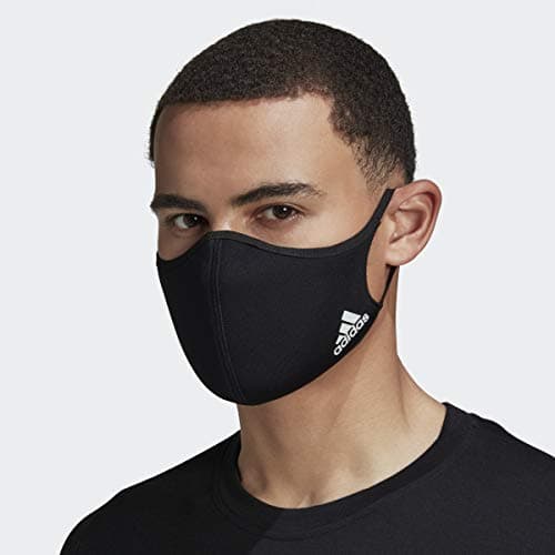 Image of adidas Standard Face Covers 3-Pack, Black, Medium/Large