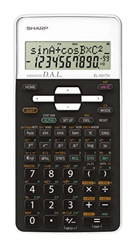 Image of Sharp EL-531 TH-WH Scientific Calculator with D.A.L Input Battery Operated White