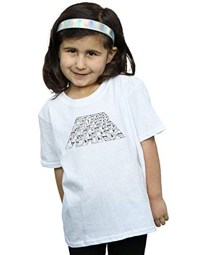 Image of Star Wars The Rise of Skywalker Trooper Filled Logo Girls T-Shirt White 5-6 Years