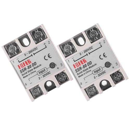 Image of Alinan 2pcs SSR-80DD Solid State Relay DC to DC Input 3-32VDC Output 5-200VDC Single Phase Solid State Relay