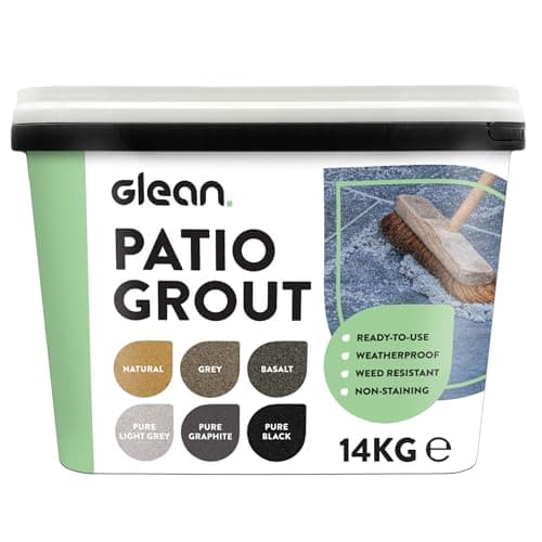 Image of GLEAN Patio Grout | PURE LIGHT GREY | 14kg - 20m² Coverage | Jointing Compound | Brush In Patio Grout For Paving Patios & Block Paving | Self Setting All Weather Application | Ready Mixed