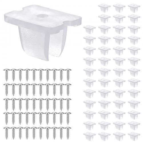 Image of 50 Pieces Light Strip Clips,Waterproof LED Strip Mounting Clips Holder, Light Mount Clips with Screws, Mounting Bracket Fixing Clip for 5mm - 6mm Width LED Strips