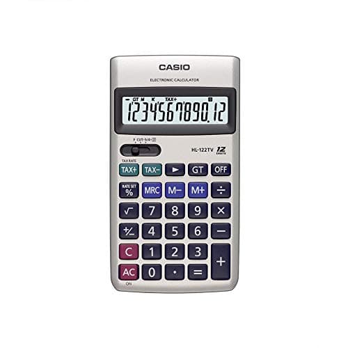Image of Casio HL-122TV Portable Calculator with Metal Faceplate & GT Key, 12 Digit