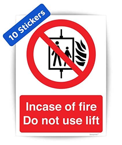 Image of Pack of 10 Do Not Use Lift Sign (150 x 200 mm) Waterproof Lift Signage Stickers