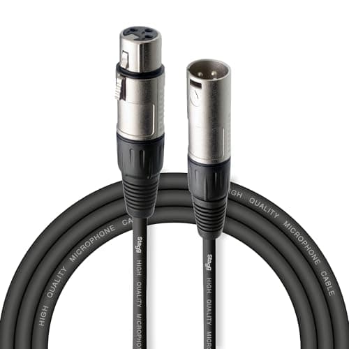 Image of Stagg 3m XLR to XLR Microphone Cable – Balanced 3‑Pin Male to Female Lead with Secure Connectors