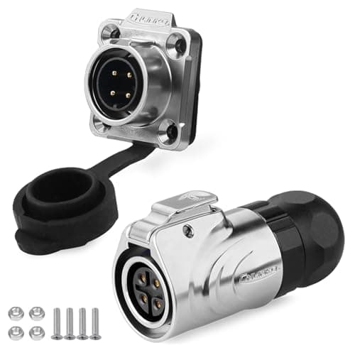 Image of CNLINKO LP16 4-Pin Reverse Mount Female Plug and Male Socket for Automotive Machinery Outdoor Use IP68 Waterproof Circular Connector Metal Shell Quick-Connect Aviation Connector (4-Pin)