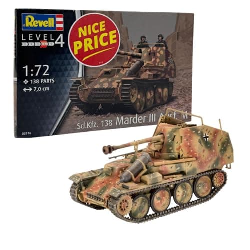 Image of Revell 03316 Sd.Kfz. 138 Marder III Ausf. M 1:72 Scale Unbuilt/Unpainted Plastic Model Kit