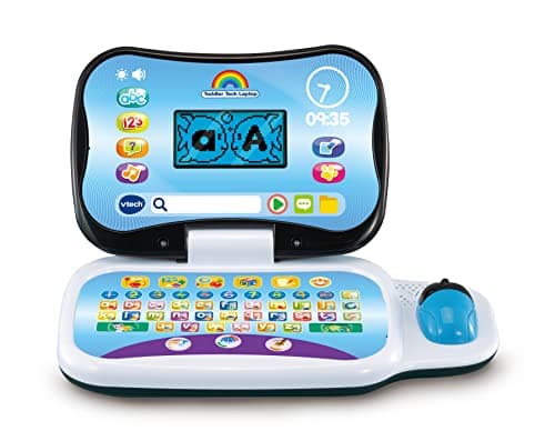 Image of VTech Toddler Tech Laptop, Interactive Educational Computer Toy, 20 Games for Pre-School Children, Learn Alphabet, Letters, Shapes, Numbers, Music & French, Kids Age 2, 3, 4 + Years, English Version