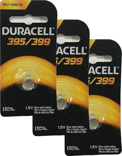 Image of Duracell 395/399 1.5V Silver Oxide Button Battery, 3 Pack