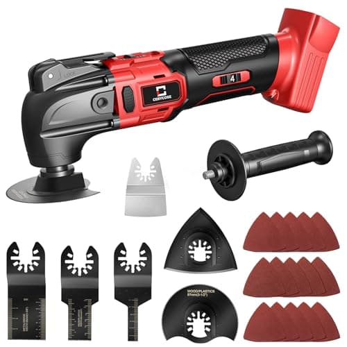 Image of Cerycose Cordless Oscillating Tool Compatible with Milwaukee Battery, Brushless-Motor Tool with Auxiliary Handle, Oscillating Multi-Tool for Scraping, Sanding,Cutting Wood(Battery Not Included)